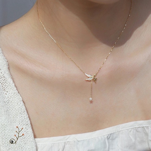 925 Sterling Silver Angel Star Tassel Necklace - Picture 11 of 11